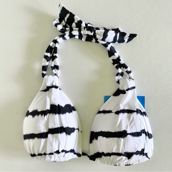 NEW La Blanca Island Goddess top in white/black -Size 6 - Picture 1 of 10